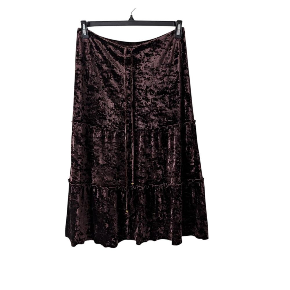 Dressbarn Collection vintage crushed velvet midi skirt